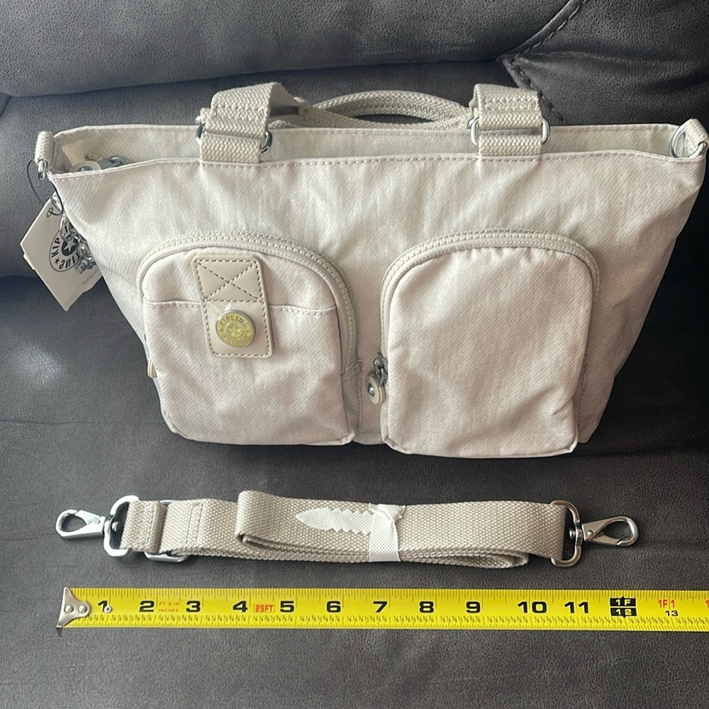 Kipling Small Glittery Cream Bag